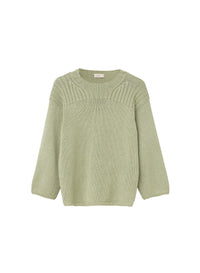 Mint_1QTY // Pull côtelé à empiècements en soie - Mint