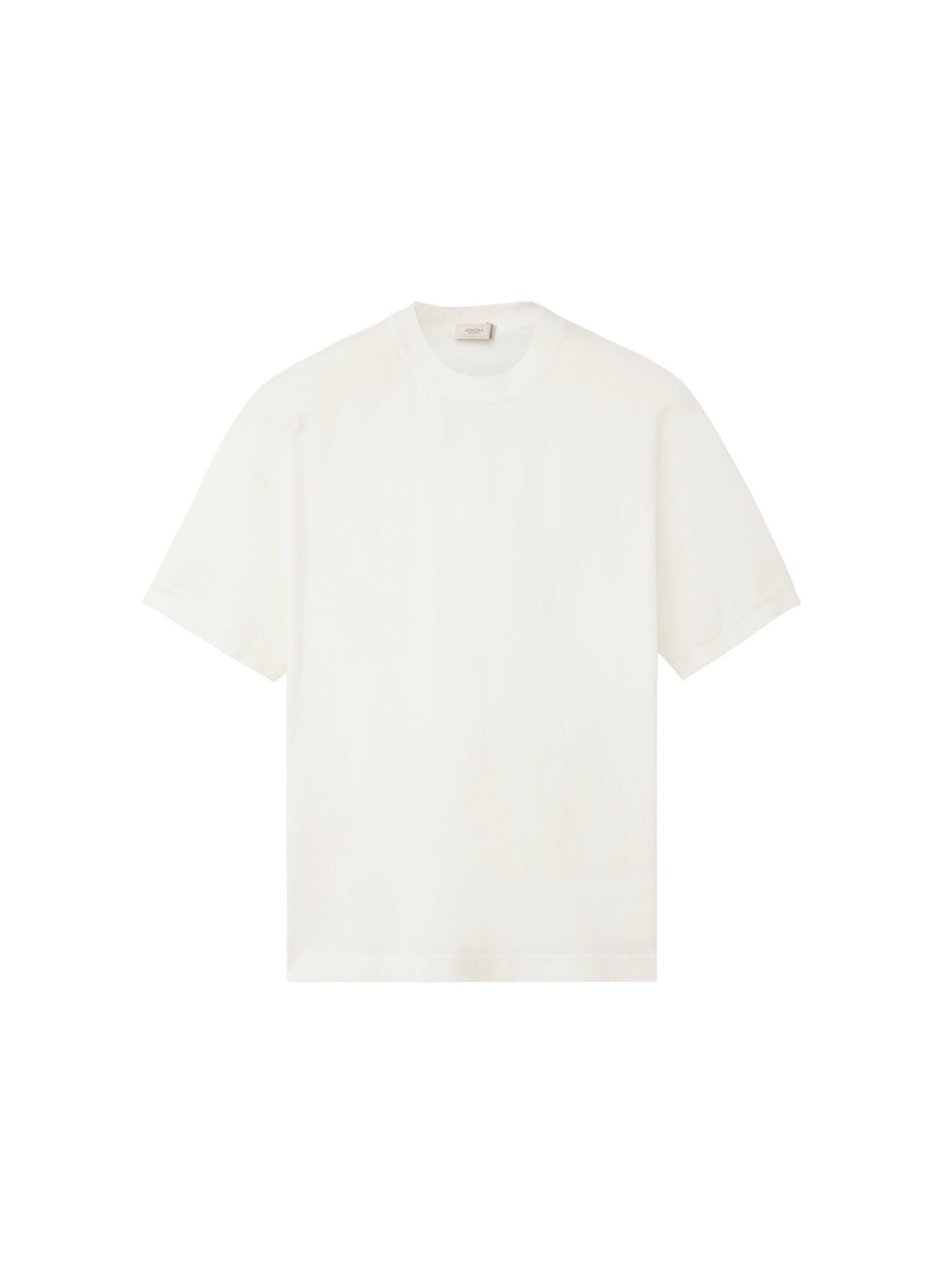 Bianco_1QTY // T-shirt col rond côtelé - Bianco
