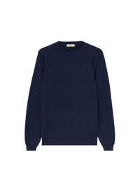 Work Blue_1QTY // Pull à jeux de mailles côtelées en laine - Work Blue