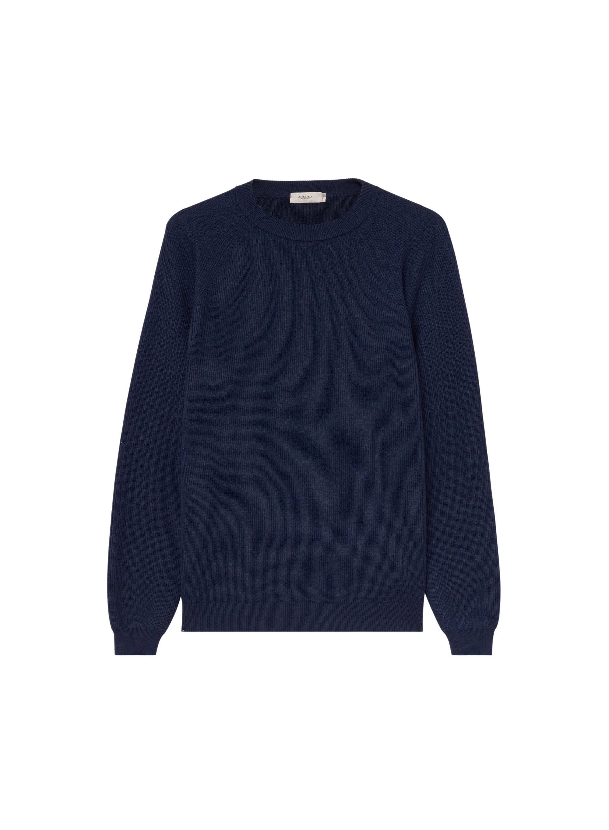 Work Blue_1QTY // Pull à jeux de mailles côtelées en laine - Work Blue