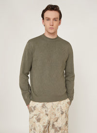 Sage_1QTY // Pull à motif texturé jacquard en soie mélangée - Sage