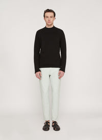 Nero_1QTY // Pull à motif et finitions côtelées en soie mélangée - Nero