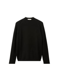 Nero_1QTY // Pull à motif et finitions côtelées en soie mélangée - Nero