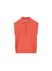 Pull polo sans manches à fermeture éclair en soie - Fuego