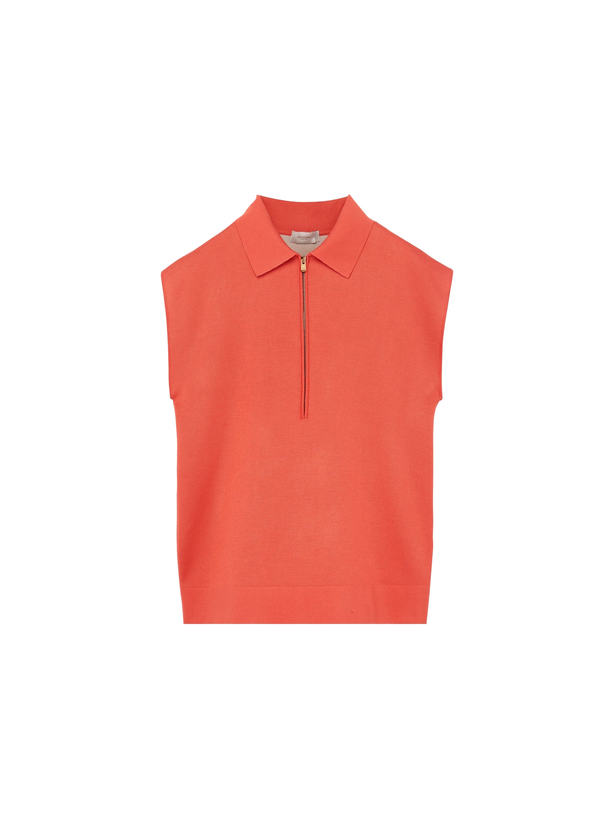 Pull polo sans manches à fermeture éclair en soie - Fuego