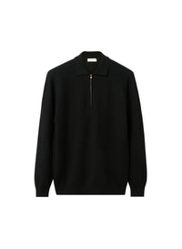 Nero_1QTY // Polo col zippé en laine - Nero