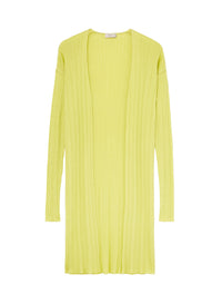 Limone_1QTY // Cardigan long à maille côtelée en soie mélangée - Limone