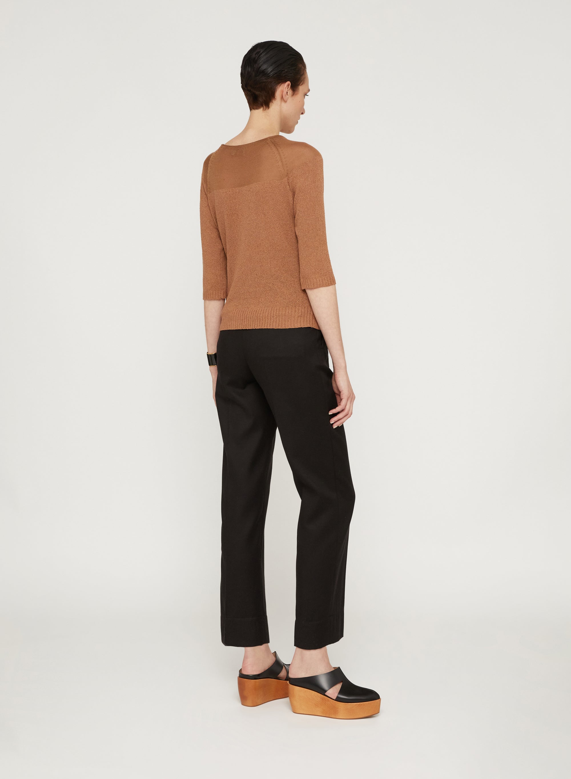 Lion_1QTY // Pull à empiècement ajouré en laine - Lion