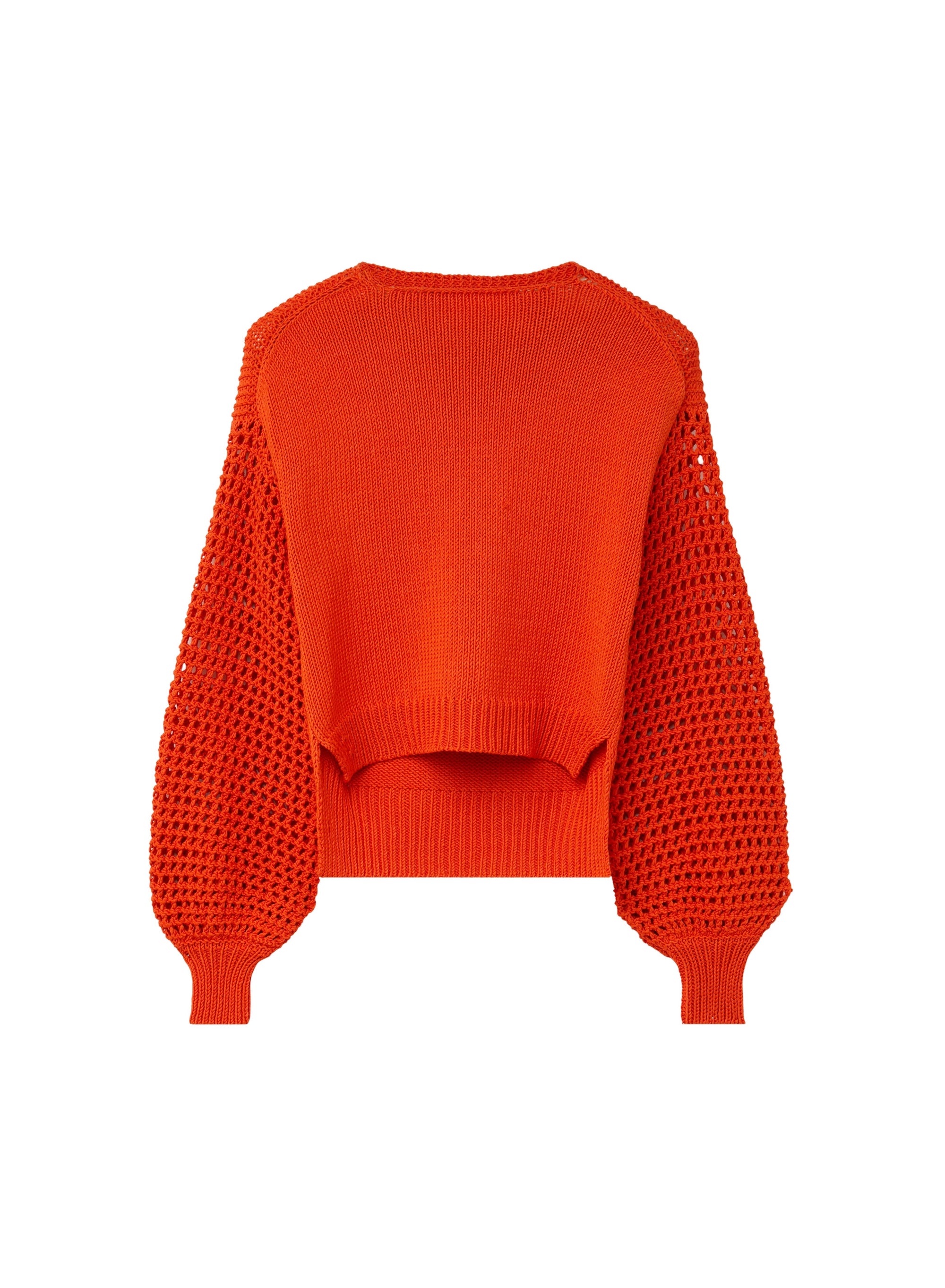 Fuego_1QTY // Pull à manches ballon ajourée en soie - Fuego