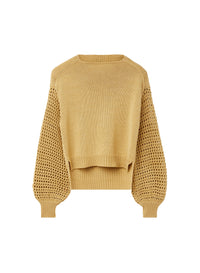 Hay_1QTY // Pull à manches ballon ajourée en soie - Hay