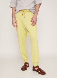Limone_1QTY // Pantalon de survêtement à cordons en laine mélangée - Limone