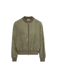 Sage_1QTY // Bomber effet froissé en soie - Sage