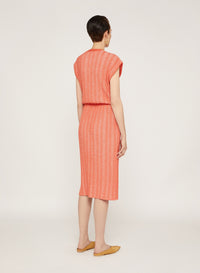 Parrot_2QTY // Robe midi à taille côtelée en laine mélangée - Parrot