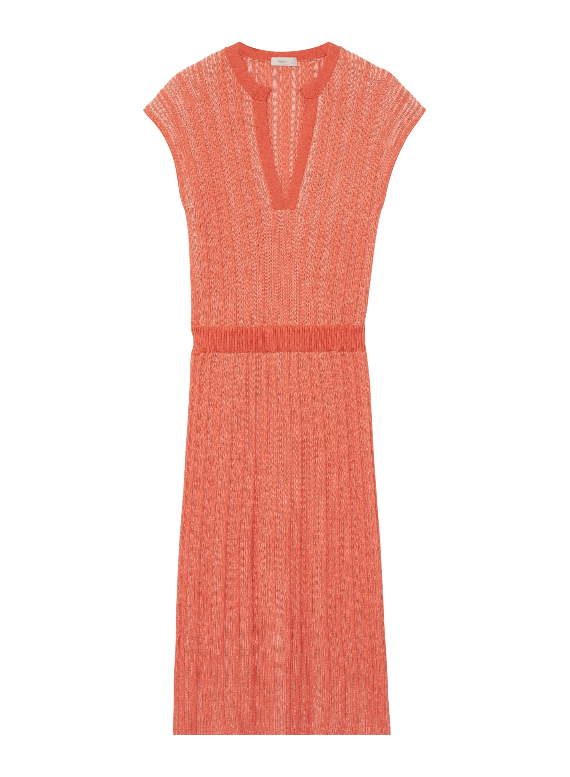 Parrot_2QTY // Robe midi à taille côtelée en laine mélangée - Parrot