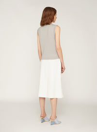 Sleeveless round-neck wool jumper - Work Blue