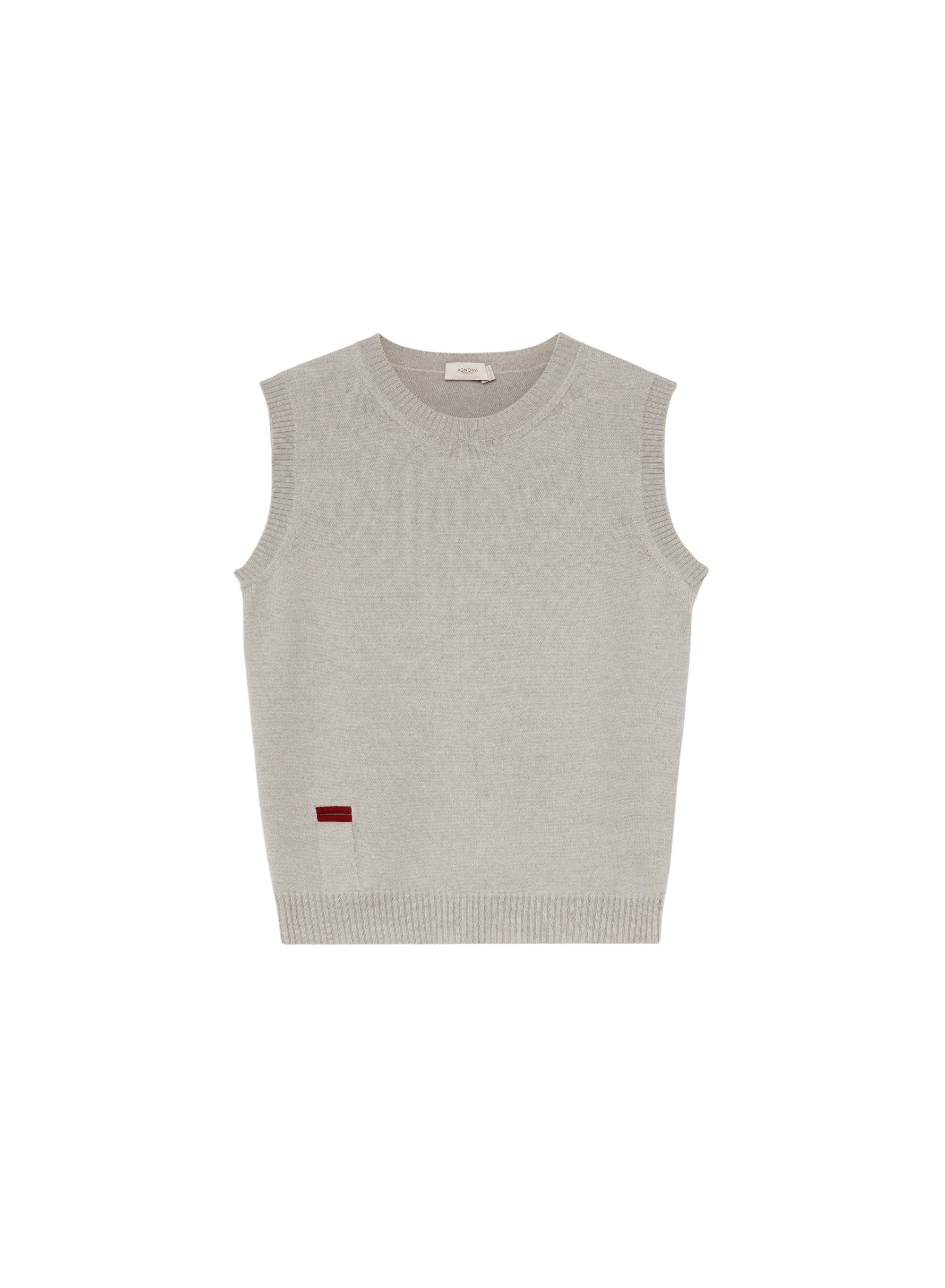 Perla_1QTY // Pull sans manches à col rond en laine - Perla