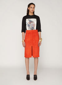 Fuego_1QTY // Jupe droite à empiècements - Fuego