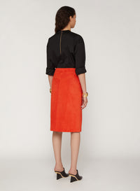 Fuego_1QTY // Jupe droite à empiècements - Fuego