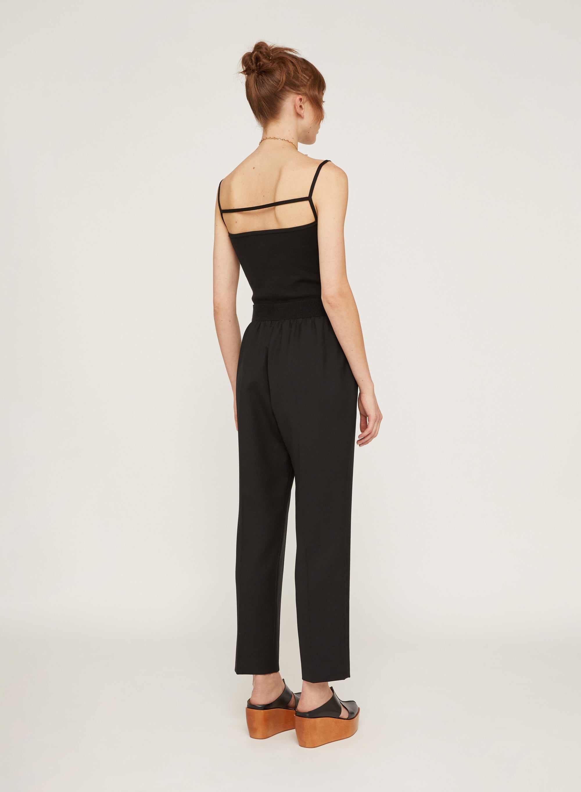 Nero_1QTY // Pantalon à pinces taille haute en laine - Nero