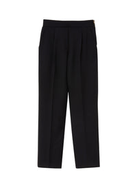 Nero_1QTY // Pantalon à pinces taille haute en laine - Nero