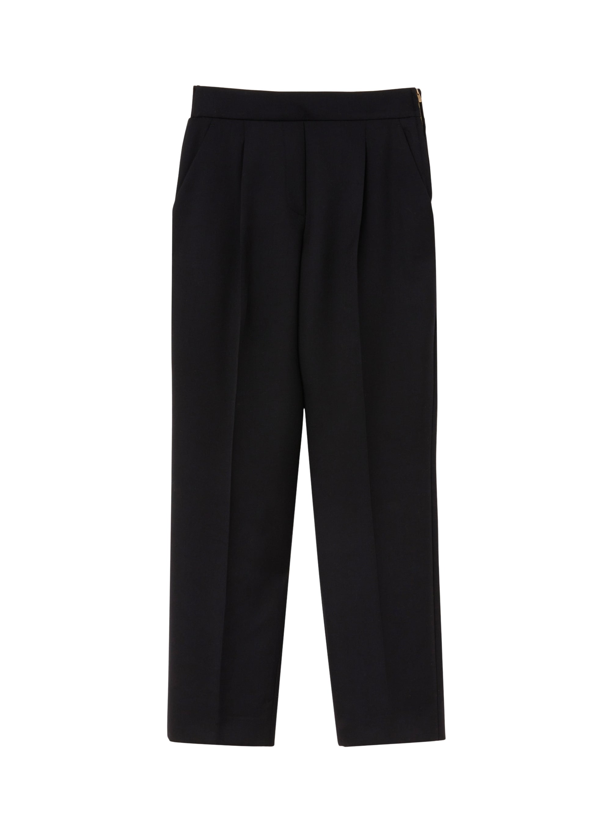 Nero_1QTY // Pantalon à pinces taille haute en laine - Nero