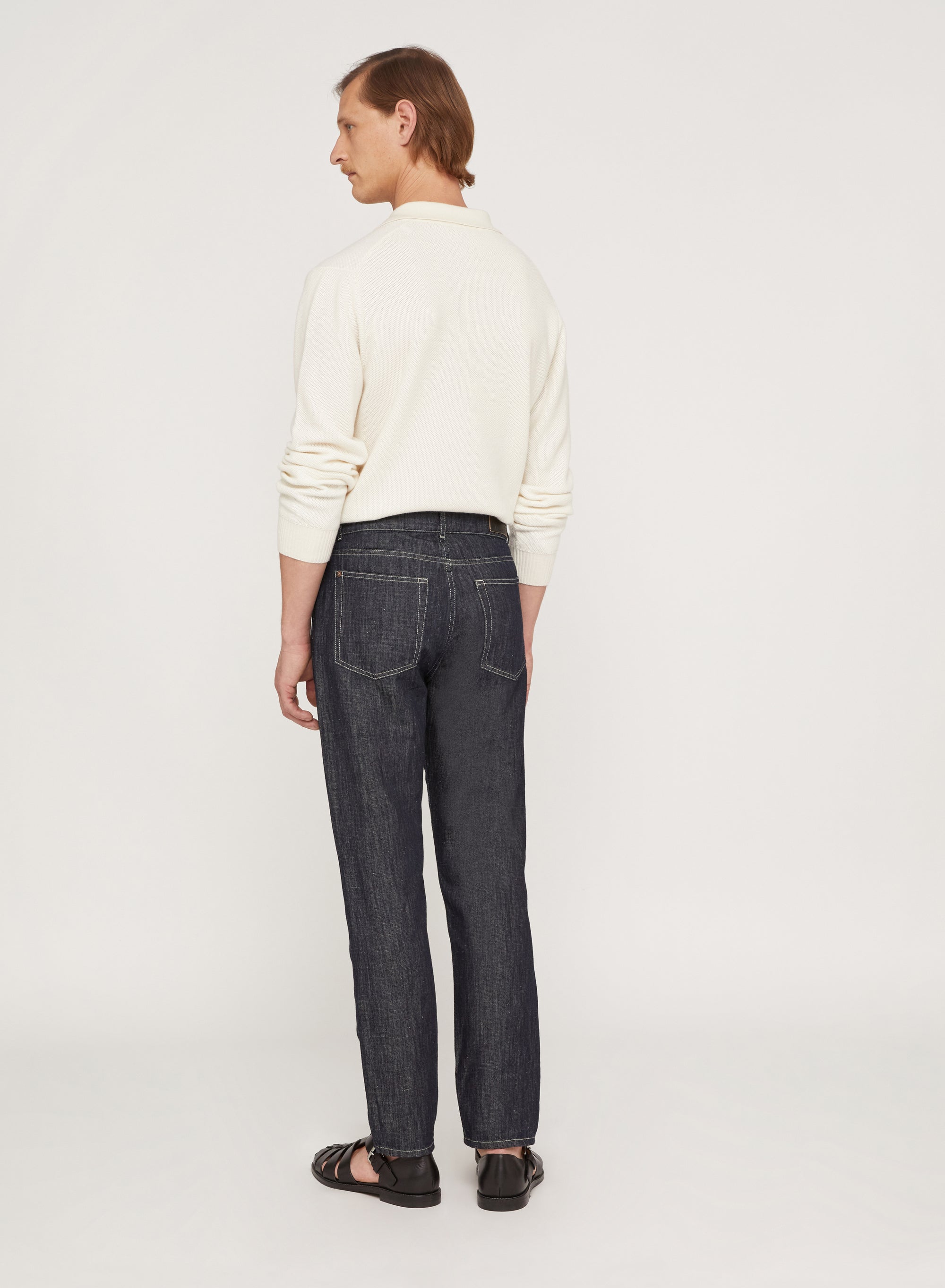 Rinsed_1QTY // Jean droit en lin mélangé - Rinsed