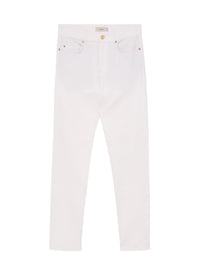 Jeans with visible stitching - White
