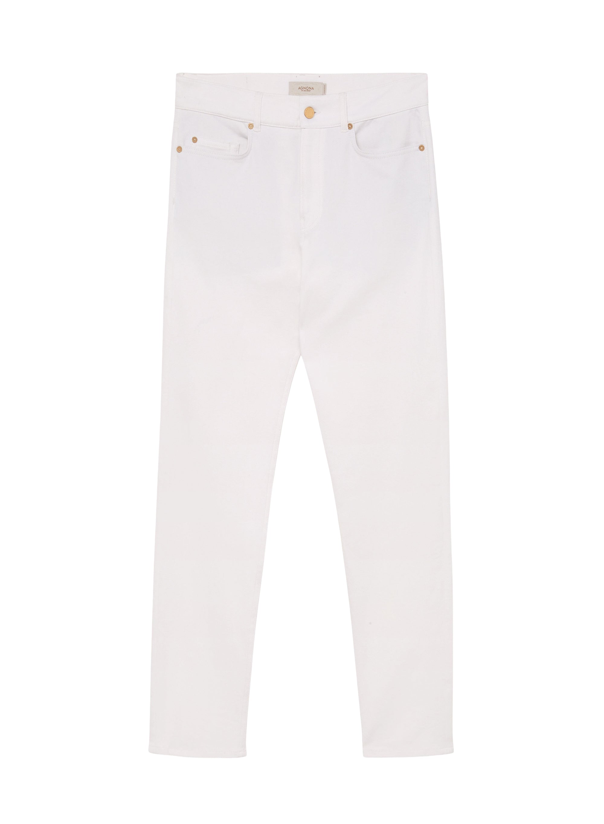 Jeans with visible stitching - White