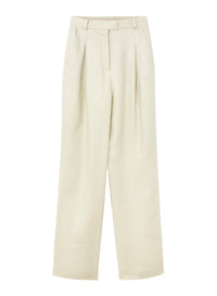 Ice_1QTY // Pantalon taille haute à pinces en lin - Ice