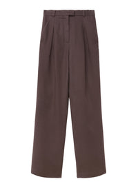 Teak_1QTY // Pantalon ample à pinces en lin - Teak
