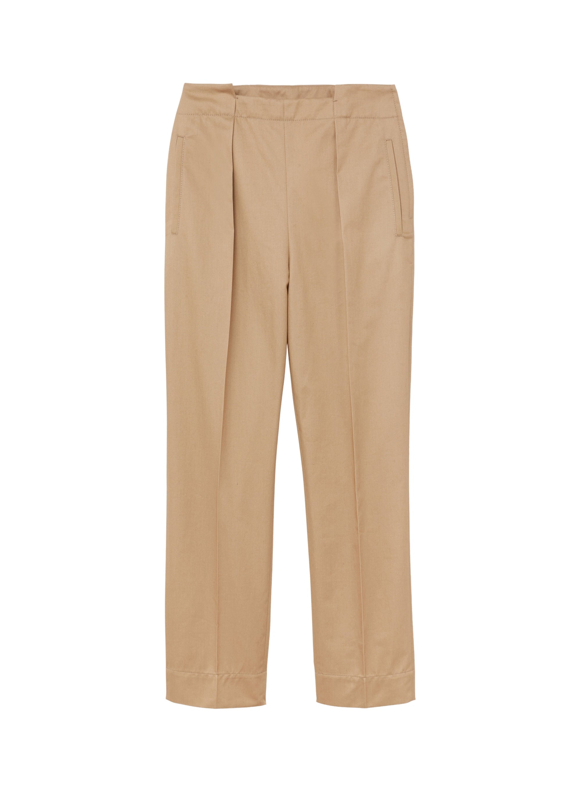 Mou_1QTY // Pantalon chino court à pinces et surpiqûres - Mou