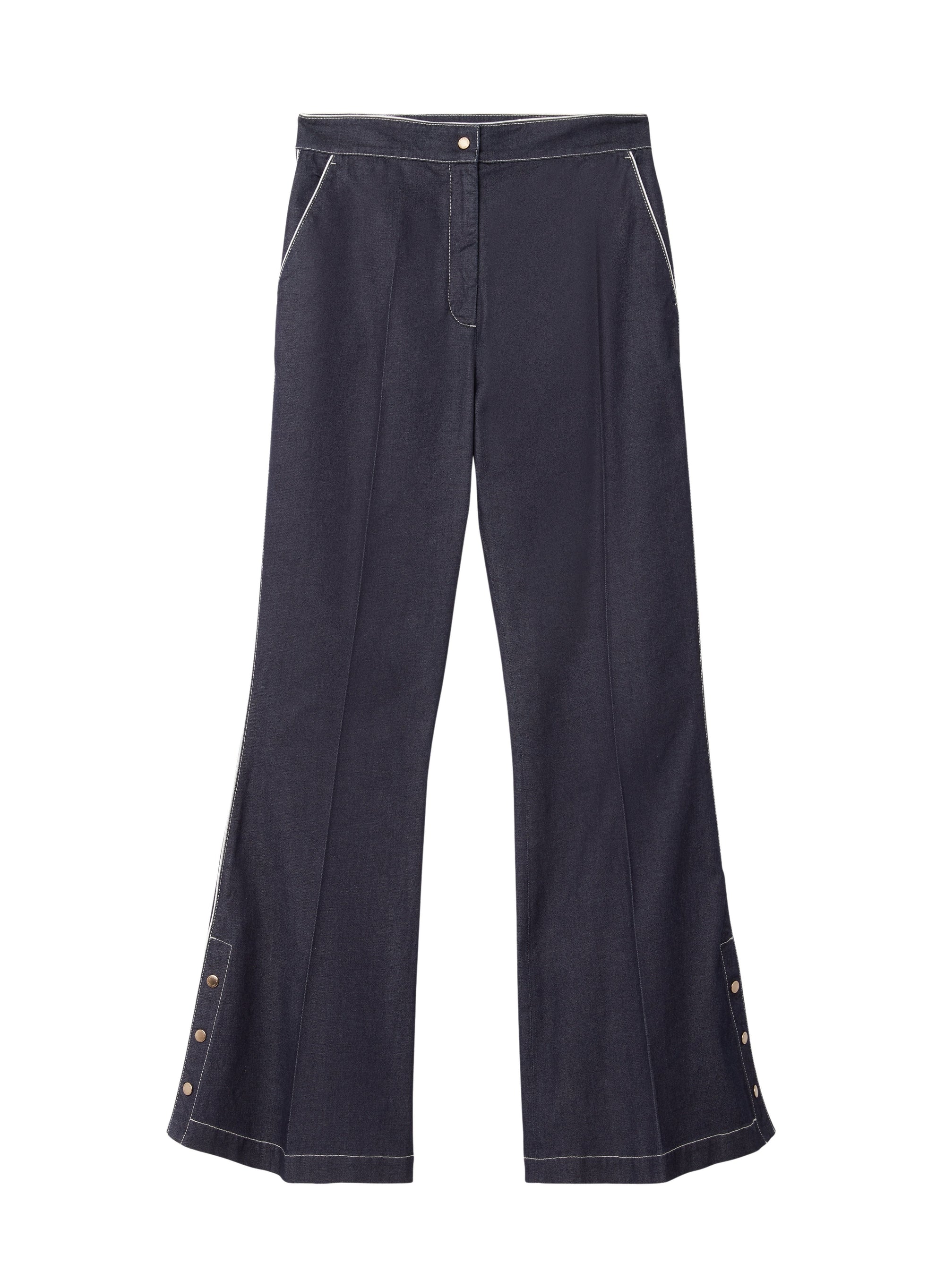 Rinsed_1QTY // Pantalon évasé à détail contrastant - Rinsed