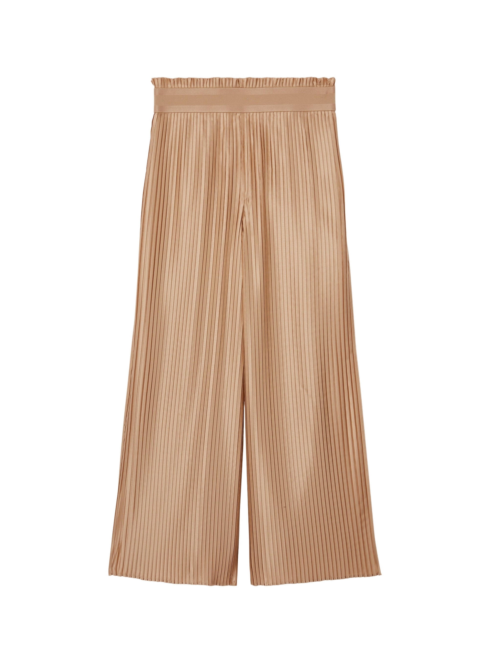 Mou_1QTY // Pantalon palazzo plissé en soie - Mou