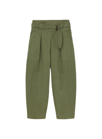 Sage_1QTY // Pantalon ample plissé à motif quadrillé - Sage