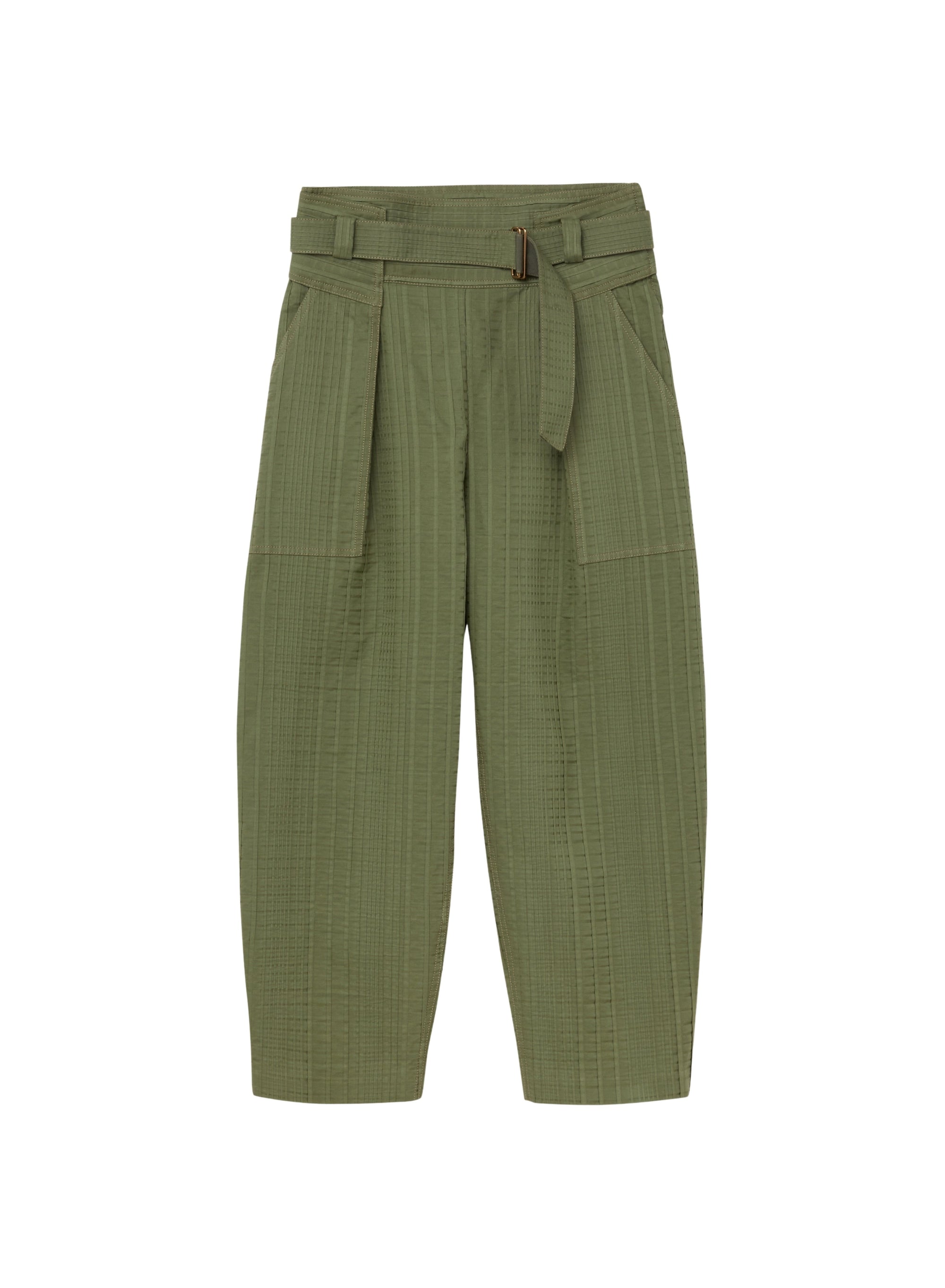 Sage_1QTY // Pantalon ample plissé à motif quadrillé - Sage