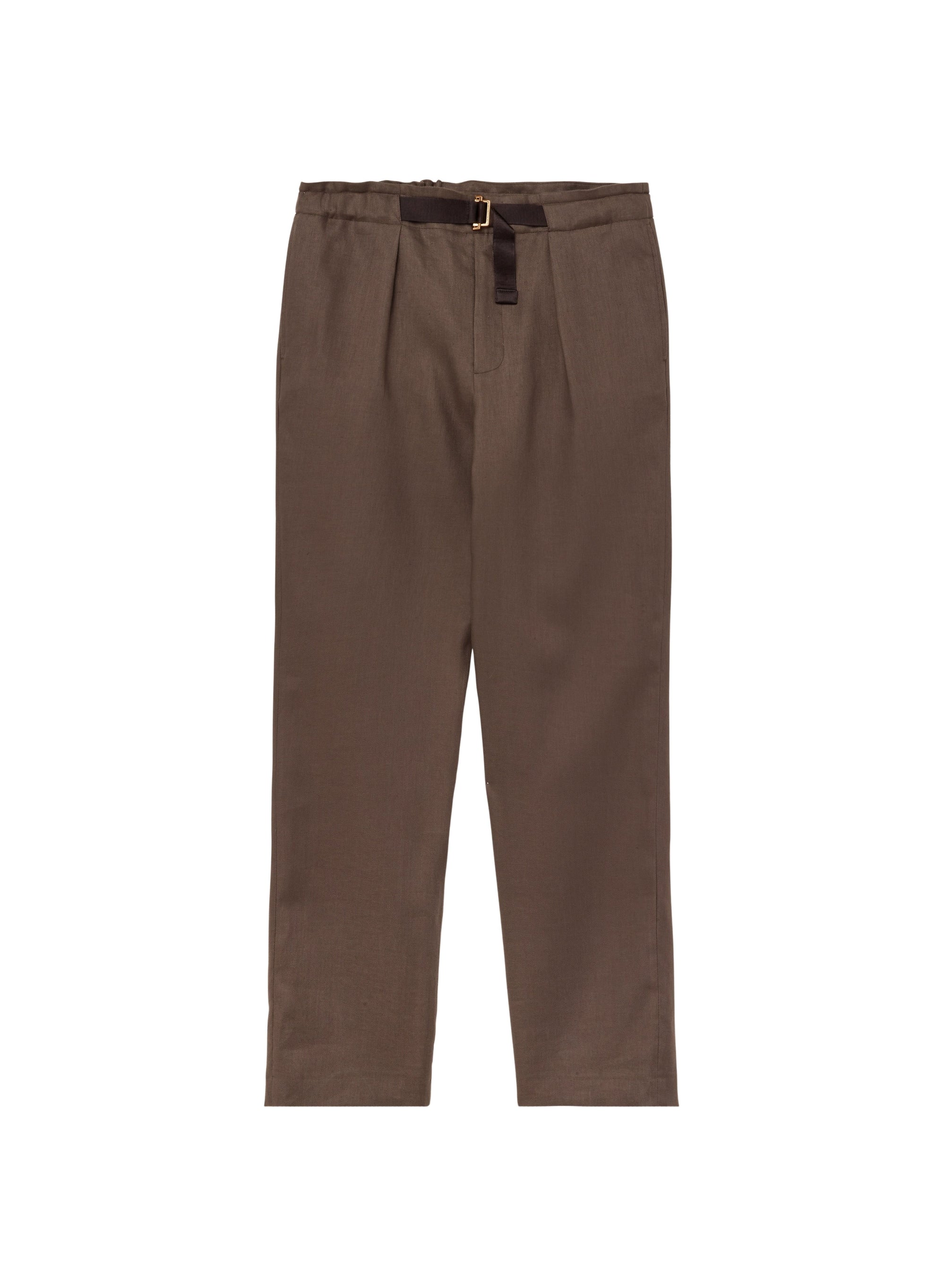 Teak_1QTY // Pantalon ample ceinturé en lin - Teak