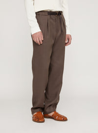 Teak_1QTY // Pantalon ample ceinturé en lin - Teak