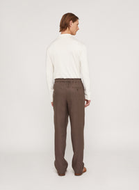Teak_1QTY // Pantalon ample ceinturé en lin - Teak