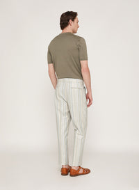 Mint_1QTY // Pantalon rayé à pinces en laine - Mint