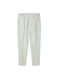 Mint_1QTY // Pantalon rayé à pinces en laine - Mint
