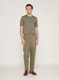 Straight-leg trousers with geometric inserts - Cocoa