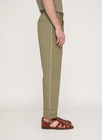 Straight-leg trousers with geometric inserts - Cocoa