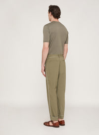 Straight-leg trousers with geometric inserts - Cocoa