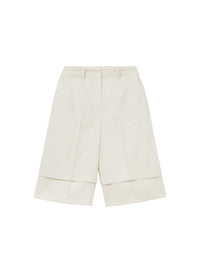 Ice_1QTY // Bermuda à empiècement en lin - Ice