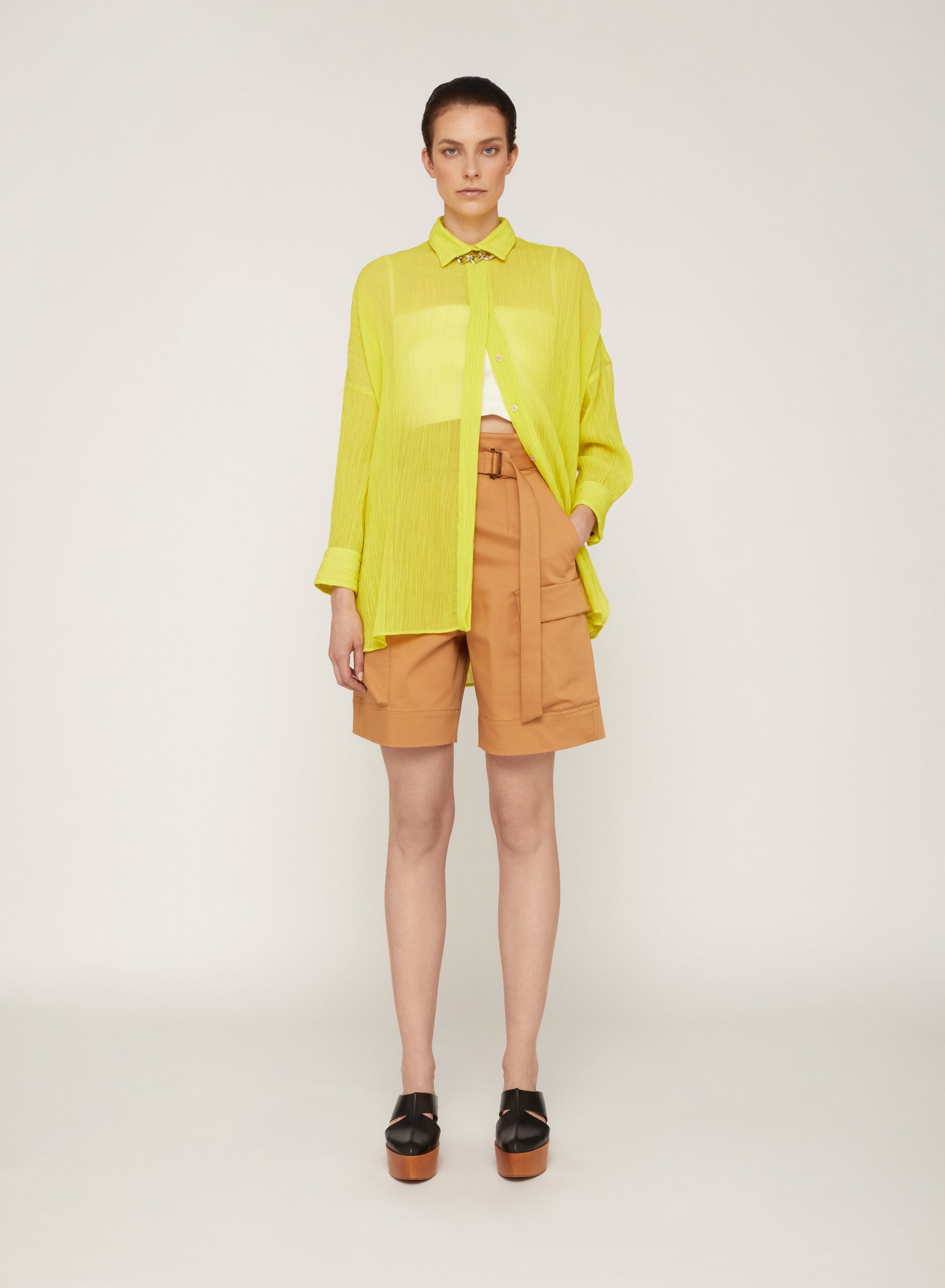 Limone_1QTY // Chemise fluide semi-transparente - Limone