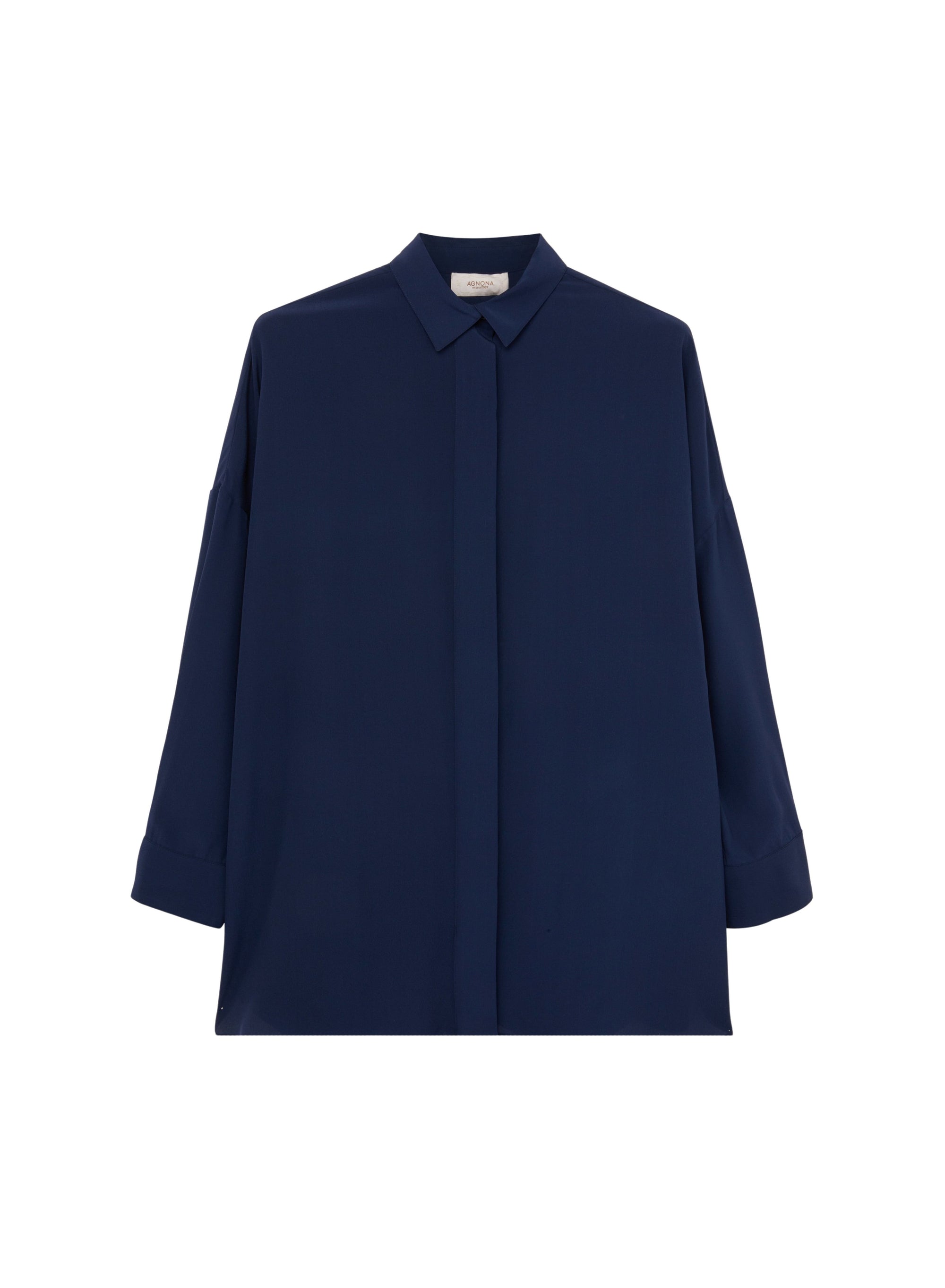 Work Blue_1QTY // Chemise ample en soie - Work Blue