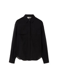 Nero_1QTY // Chemise ample à poches semi-transparente - Nero