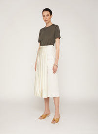 Ice_1QTY // Jupe midi asymétrique plissée - Ice