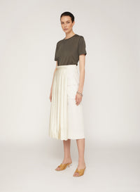 Jupe midi asymétrique plissée - Mou