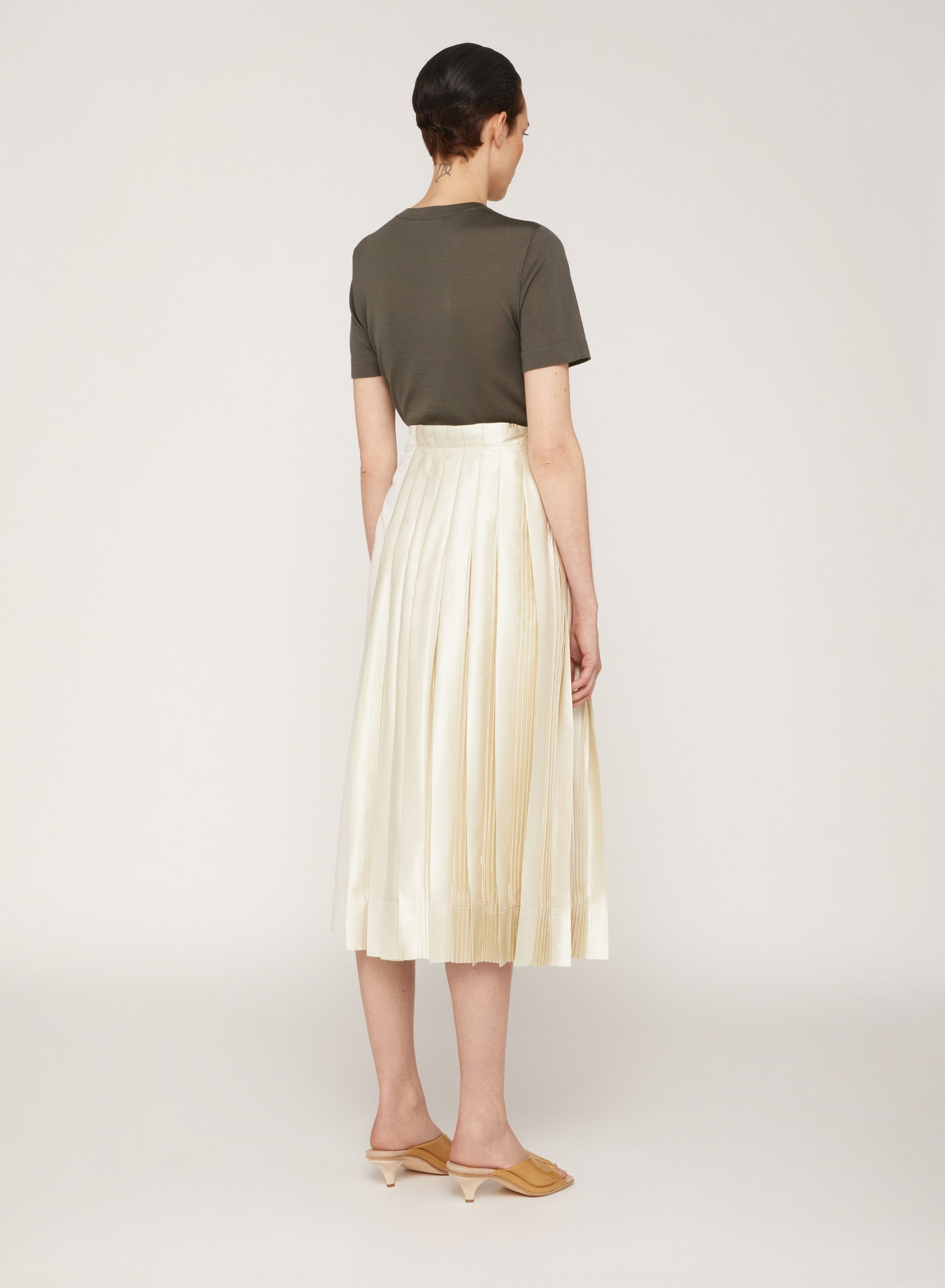 Jupe midi asymétrique plissée - Mou